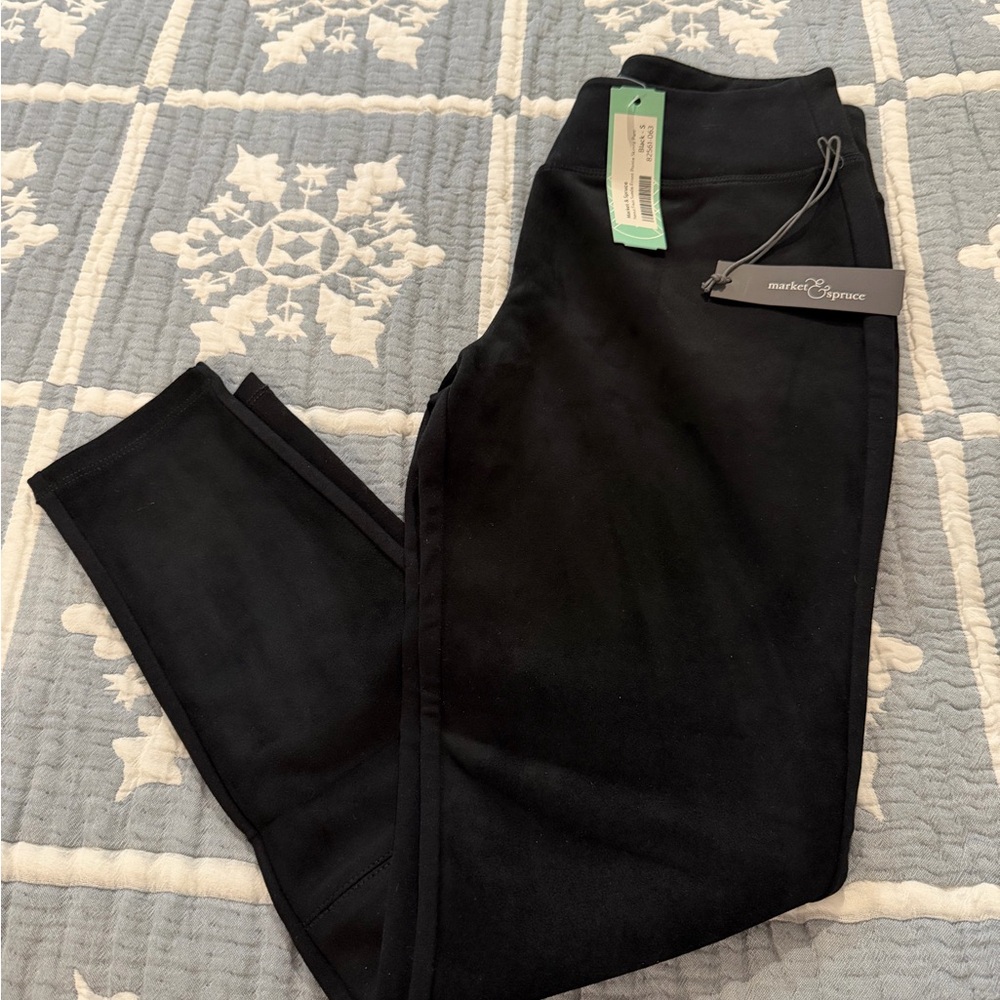 Market & Spruce Nessa Faux Suede front ponte skinny pant